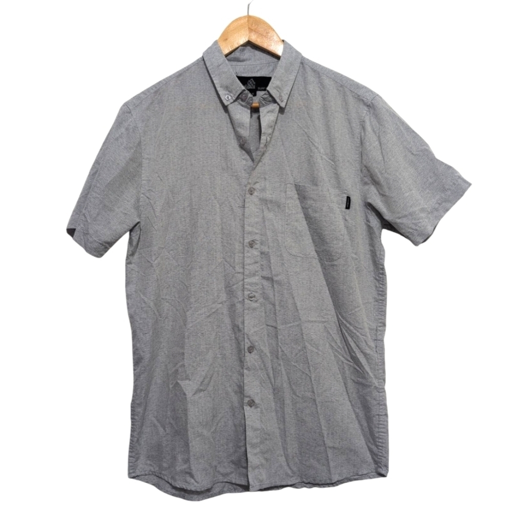 Molokai Surf Co. Short Sleeve Button Down‎ Shirt Lightweight Men's Size Med Gray
